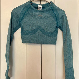 💖✨ GYMSHARK FLEX SEAMLESS CROP TOP - TEAL MARL (SMALL)✨💖